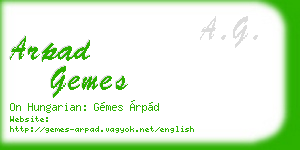 arpad gemes business card