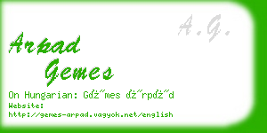 arpad gemes business card